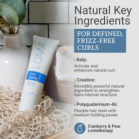 Loma cream texture close-up highlighting moisturizing sea-complex for definition