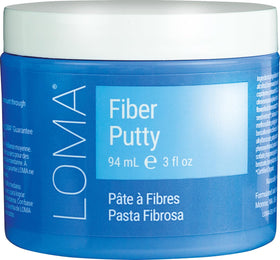 Loma fiber putty front jar showing label and size with clear product benefits