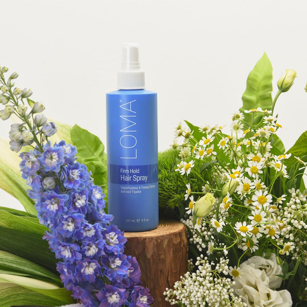 LOMA hairspray used on styled hair demonstrating long‑lasting hold benefit