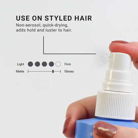 LOMA product mist and hair texture closeup demonstrating lightweight finish