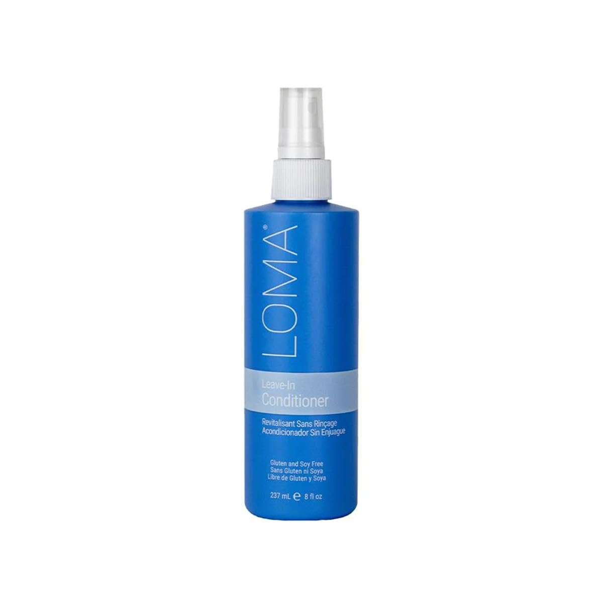 Loma leave-in front packaging showing bottle and label benefits