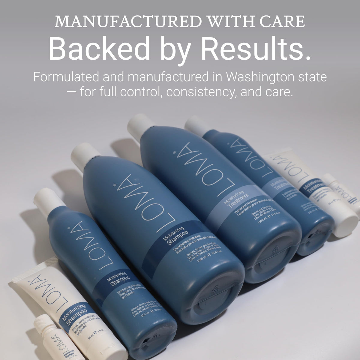 Loma shampoo paired with conditioner showing complete hydration system