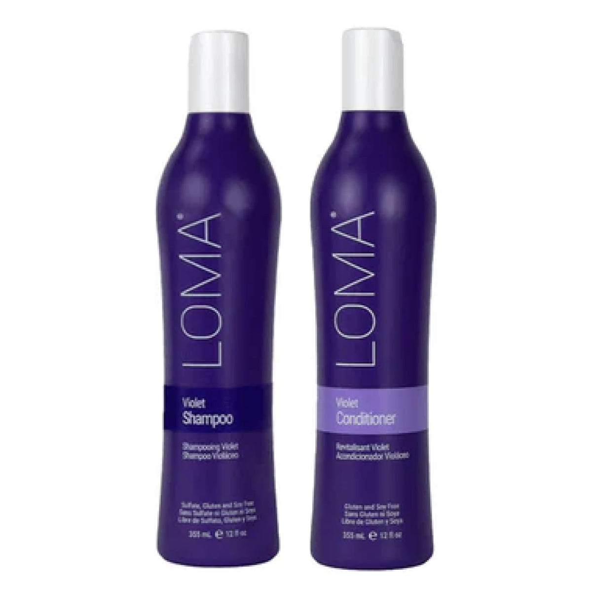Loma violet duo front packaging showing both bottles and product benefits