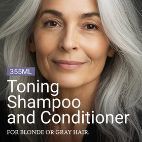 Loma violet shampoo pouring texture showing pigment-rich formula for toning