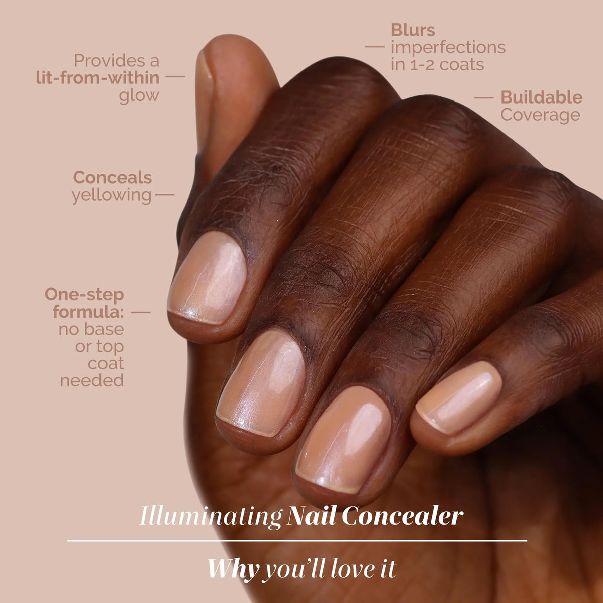 LONDONTOWN close-up of nail surface displaying smooth luminous texture