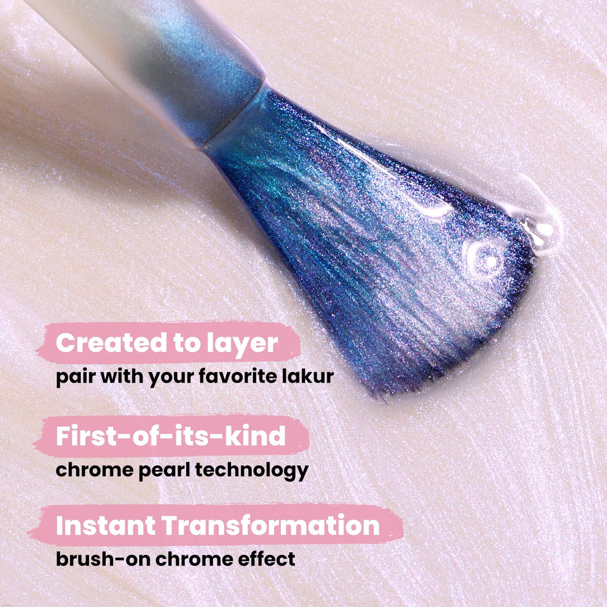 LONDONTOWN product in-use on nails delivering instant metallic shine