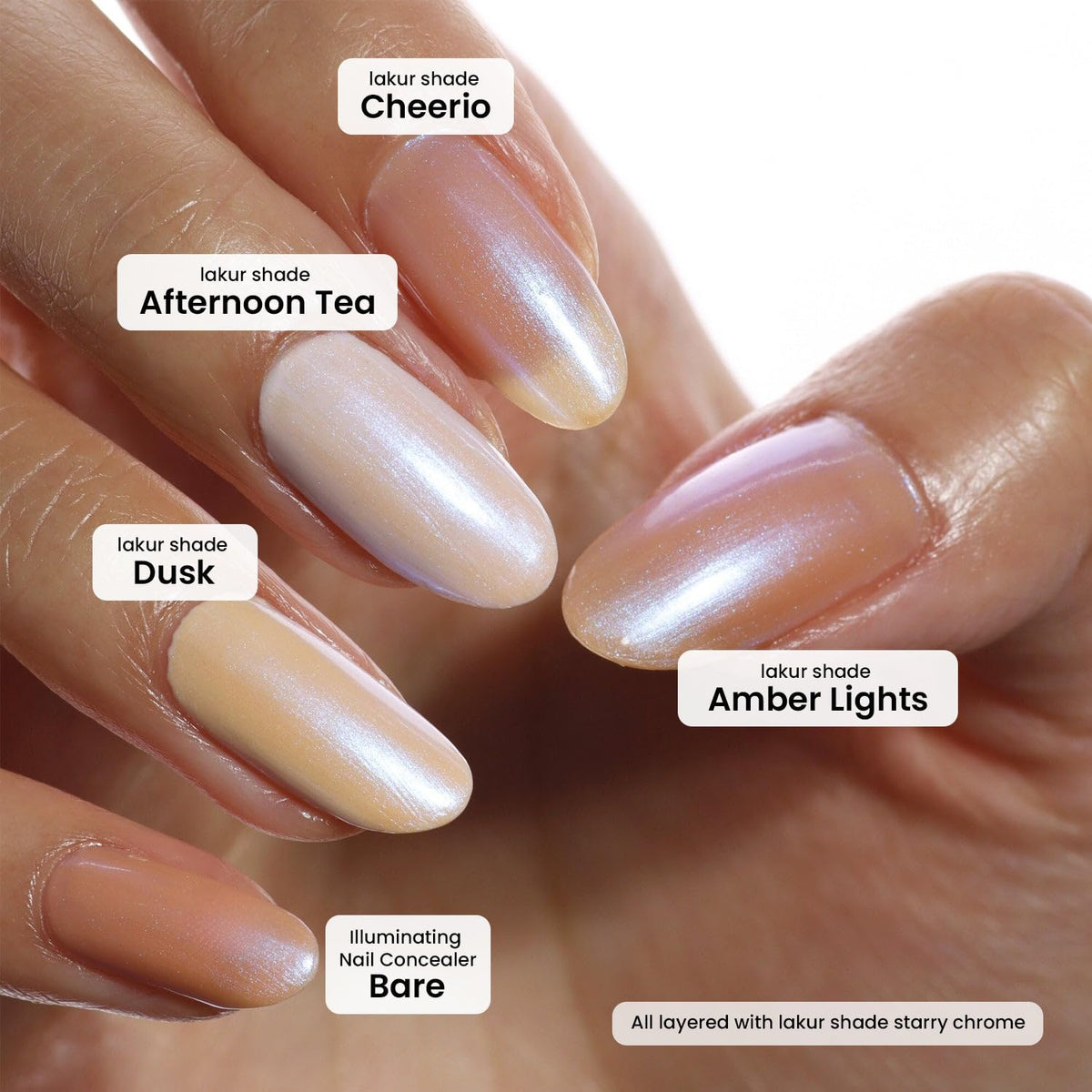 LONDONTOWN finished manicure lifestyle shot showcasing wearable metallic look