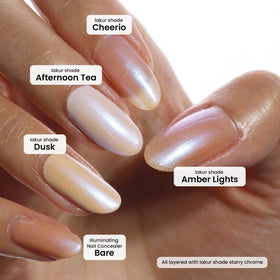 LONDONTOWN finished manicure lifestyle shot showcasing wearable metallic look