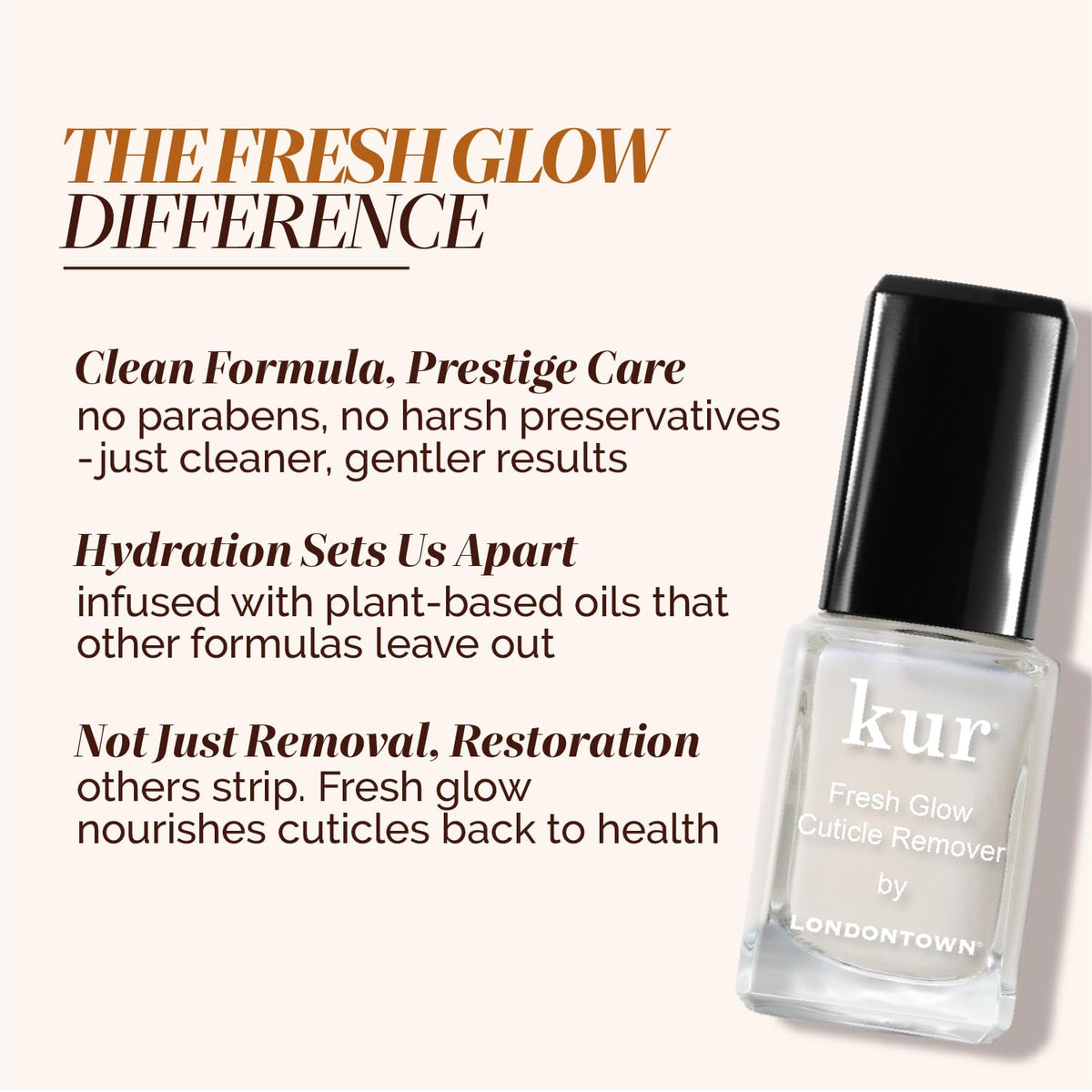 LONDONTOWN bottle on manicure station emphasizing professional at-home prep