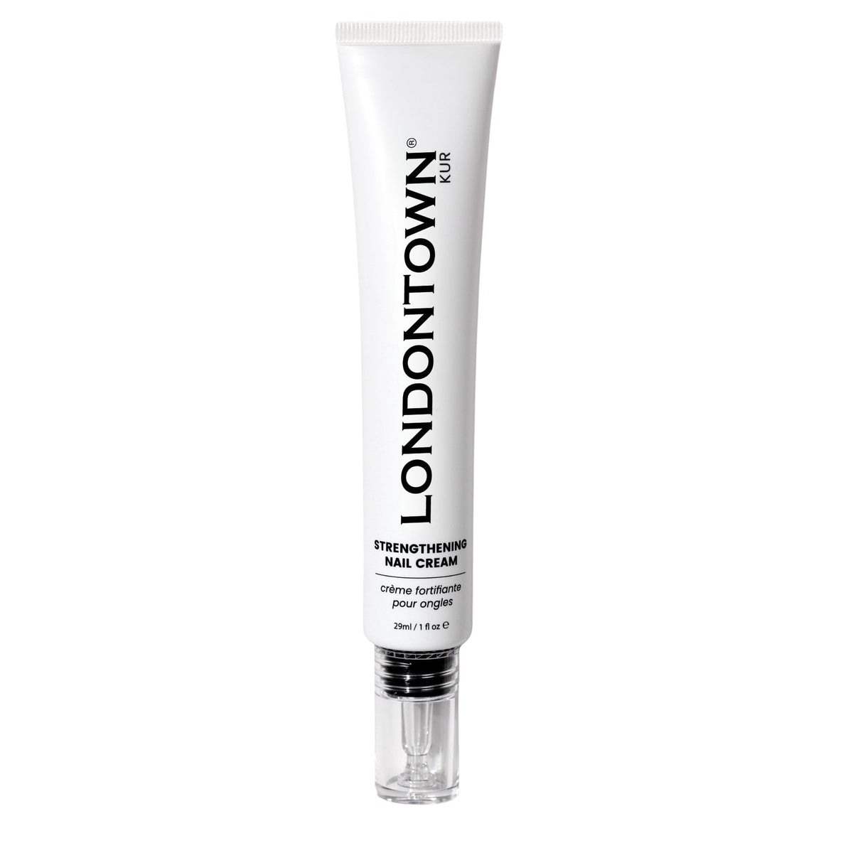 LONDONTOWN front packaging showing nail-strengthening cream benefits