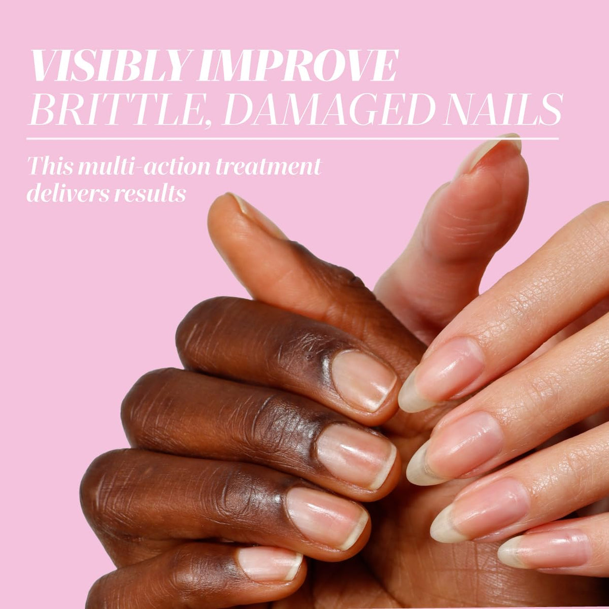 LONDONTOWN side-by-side before and after nails showing visible smoothing benefit