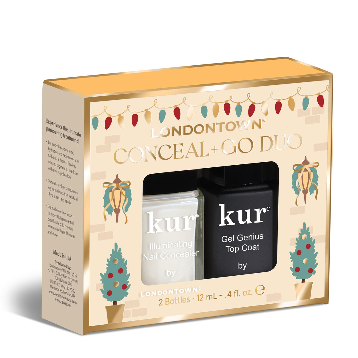 LONDONTOWN kur duo front packaging showing two bottles for easy identification and convenience