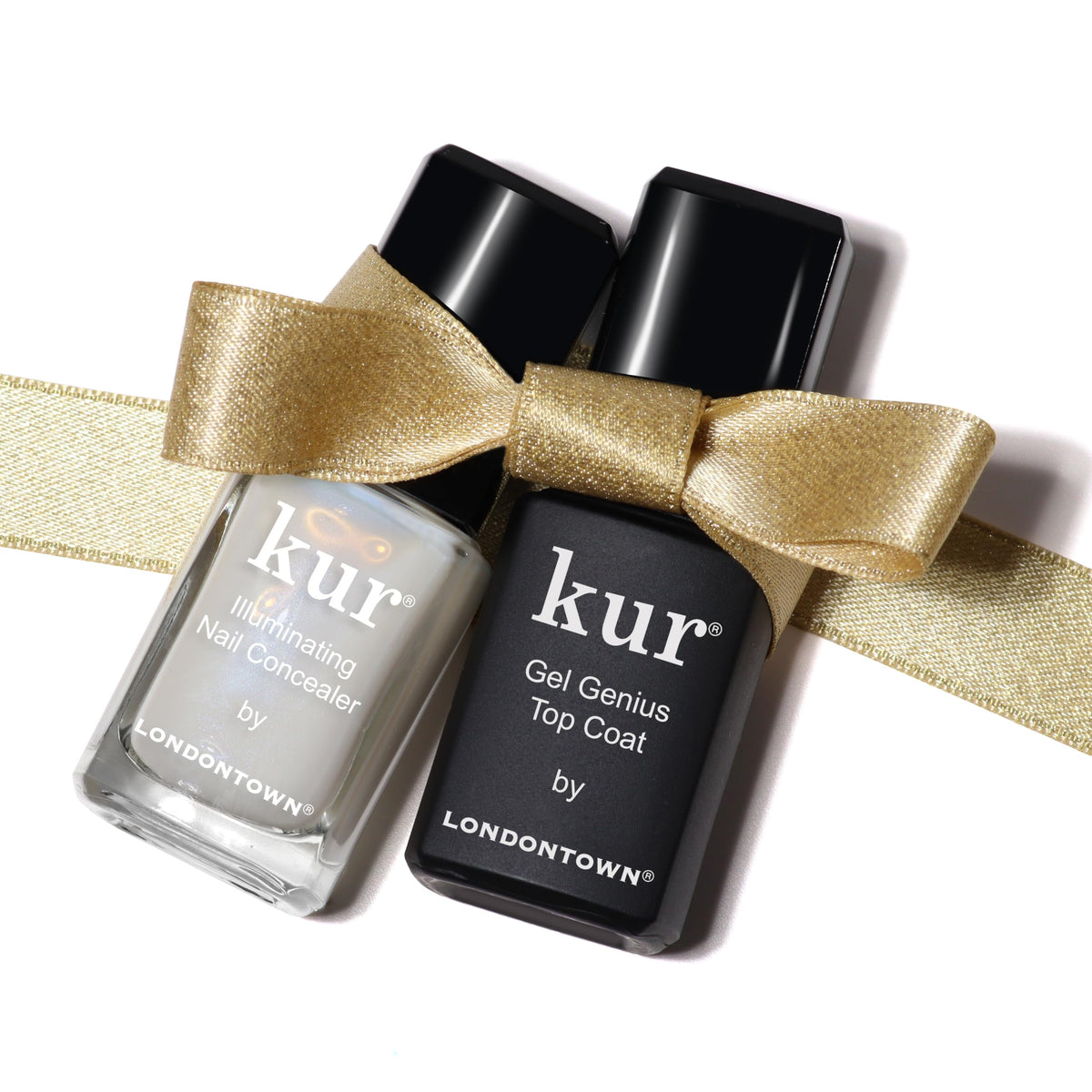 LONDONTOWN kur illuminating concealer brush stroke on nail demonstrating even coverage benefit