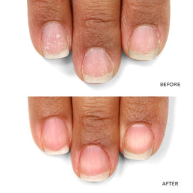 LONDONTOWN kur applied on fingernails in use demonstrating instant hydration and smoother nails