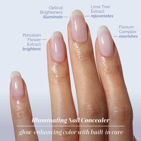 londontown kur milky nail swatches on tips showing natural brightening effect