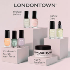 LONDONTOWN lifestyle manicure scene showing satin finish and natural look