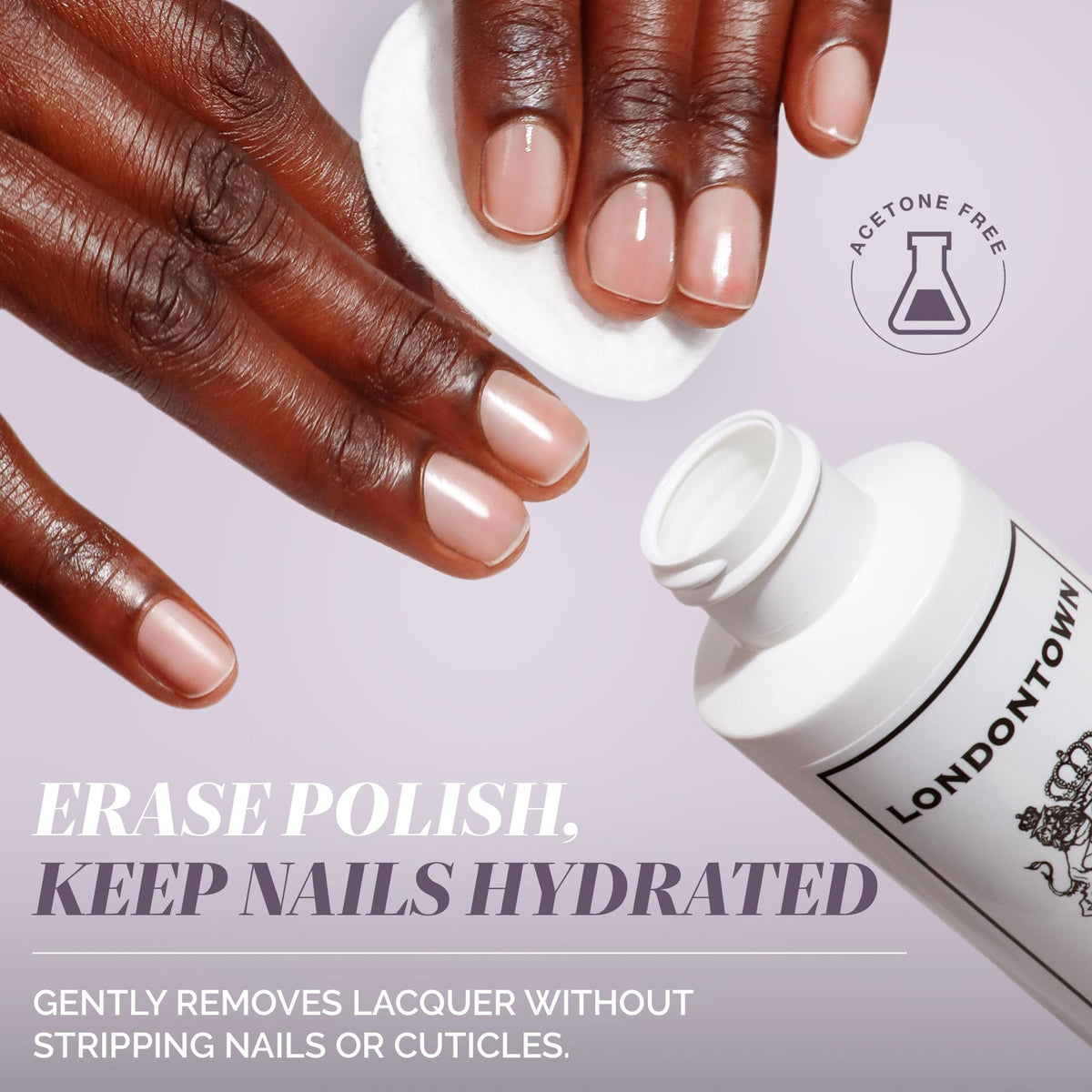 LONDONTOWN label close-up highlighting vitamins A and E benefits