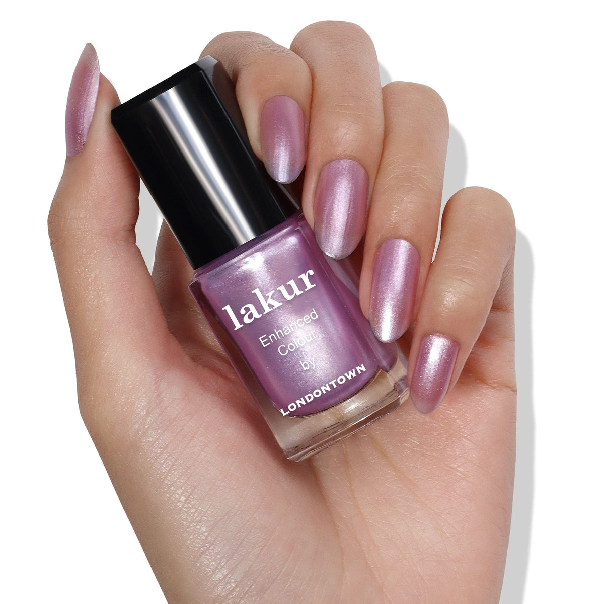 LONDONTOWN painted nails in lifestyle scene showing long-lasting glossy wear