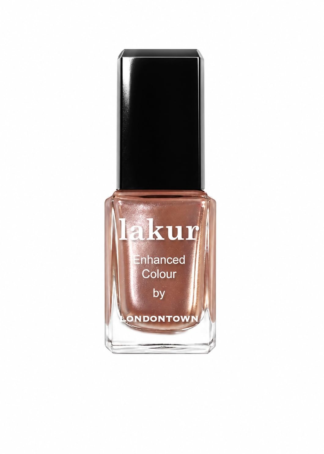 LONDONTOWN bottle front view showing Boozy Brunch shade and glossy finish benefits