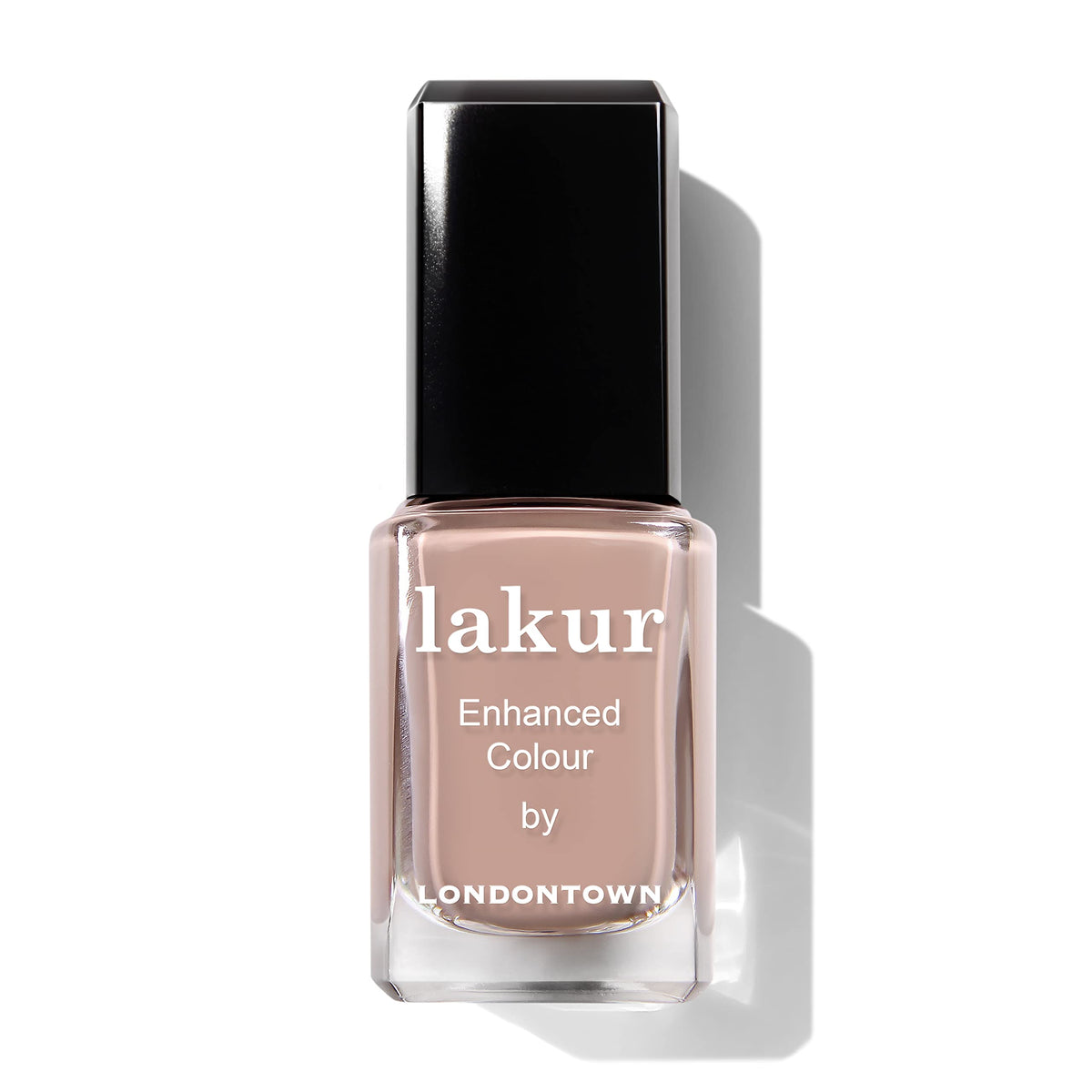 LONDONTOWN bottle front view showing café au lait shade and glossy finish benefit