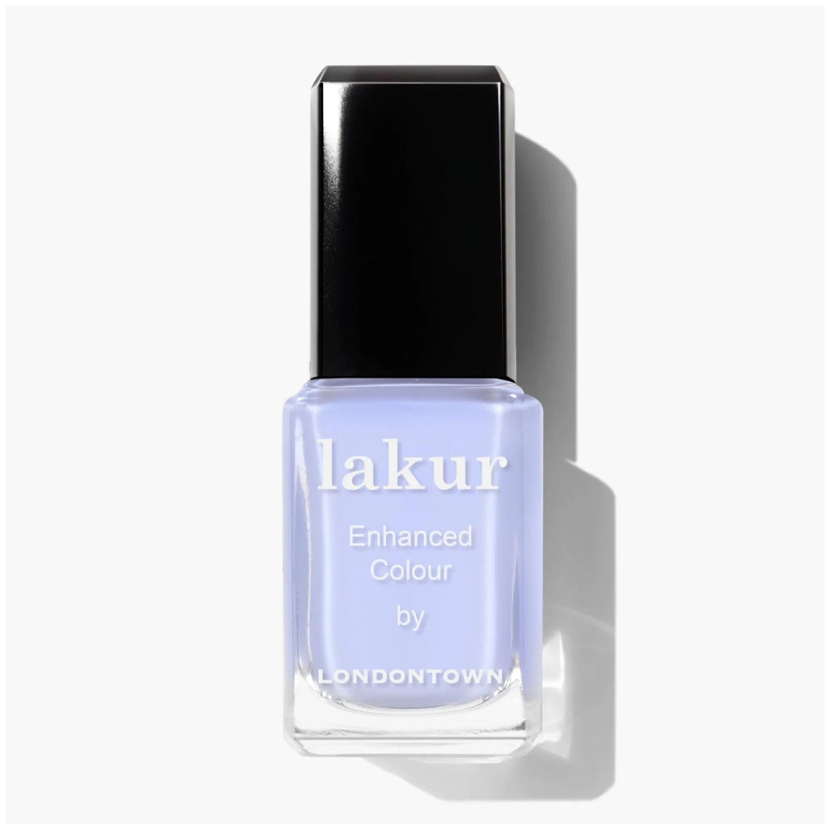 LONDONTOWN Lakur bottle front view showing Cloud Nine blue and clear branding, elegant finish
