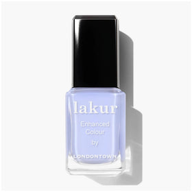 LONDONTOWN Lakur bottle front view showing Cloud Nine blue and clear branding, elegant finish
