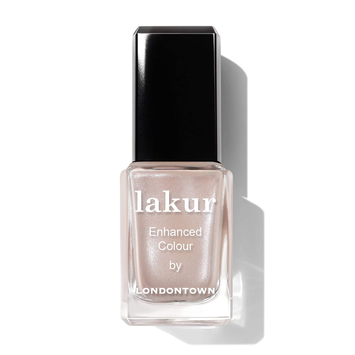 LONDONTOWN bottle front view showing Lakur nude brown shade and glossy finish