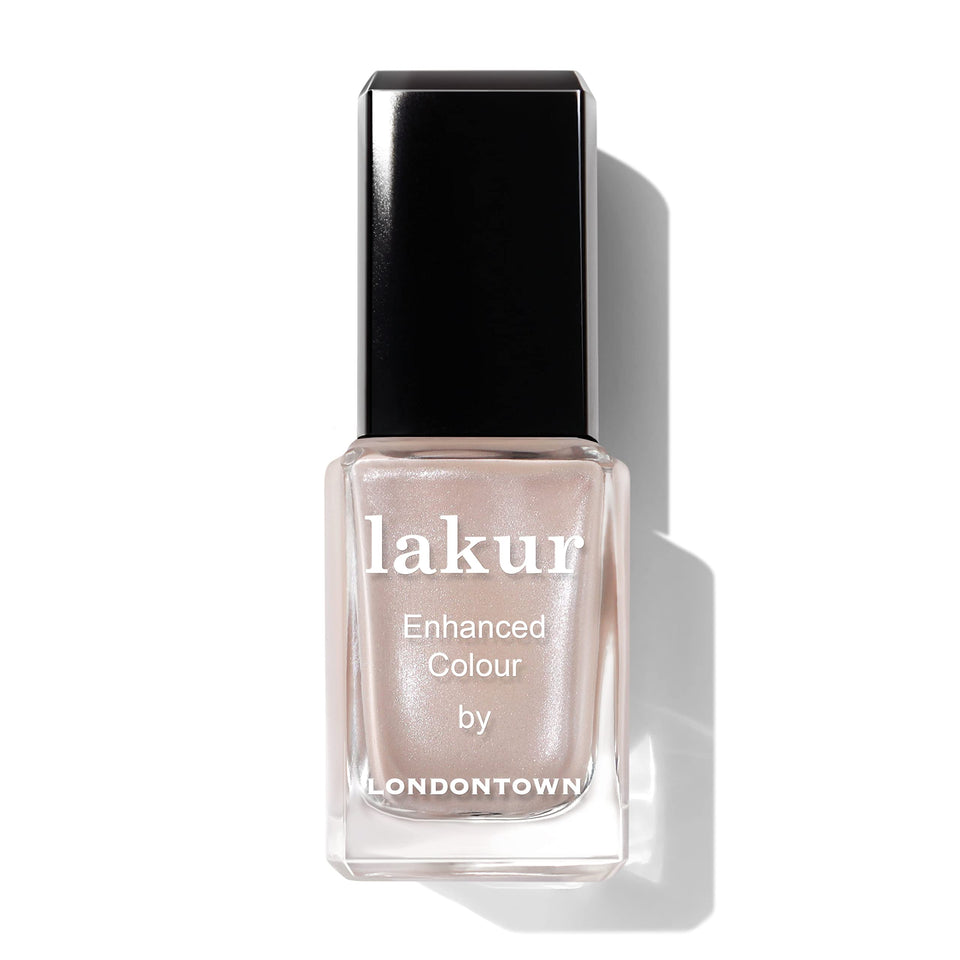LONDONTOWN bottle front view showing Lakur nude brown shade and glossy finish