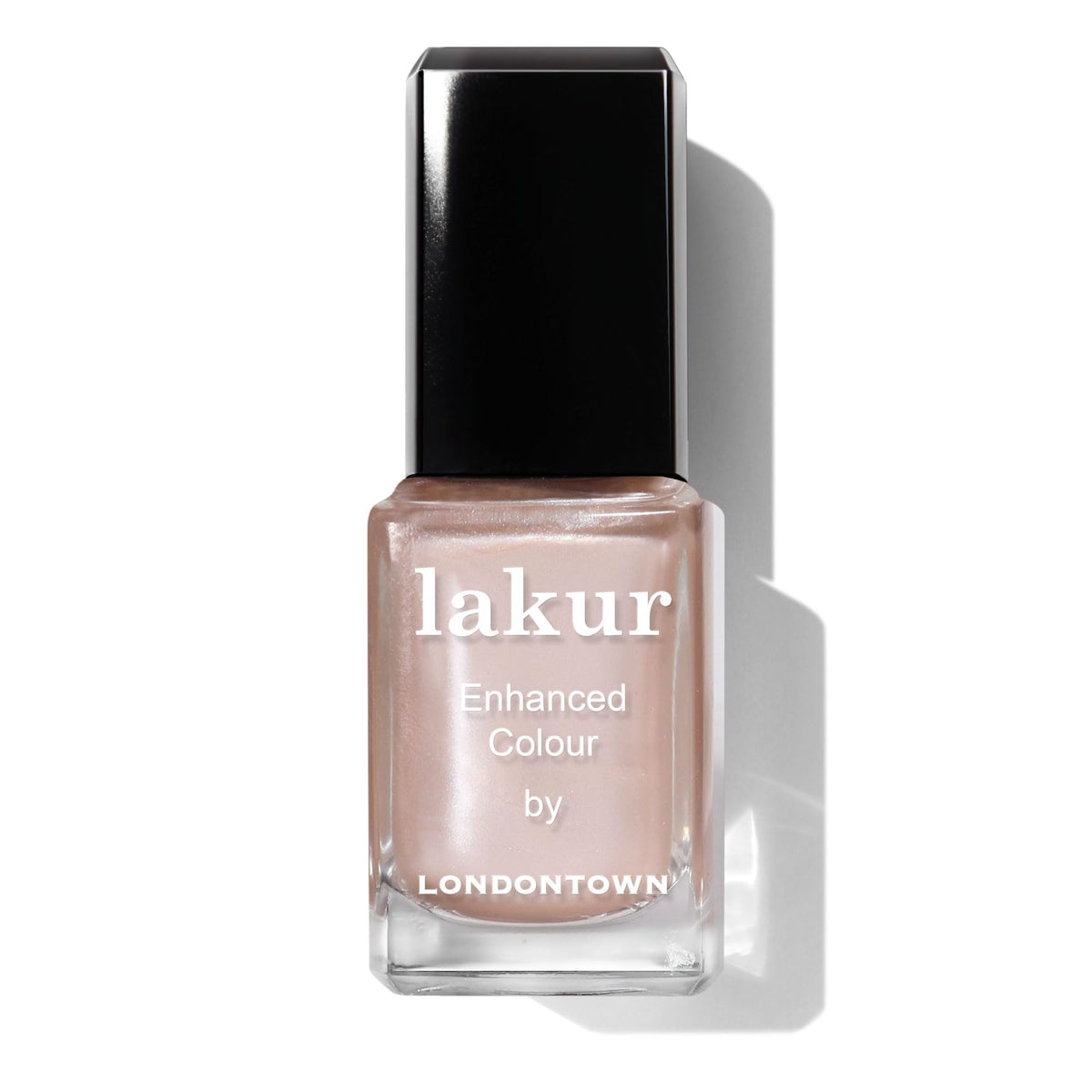 LONDONTOWN lakur front bottle showing nude brown shade and glossy finish