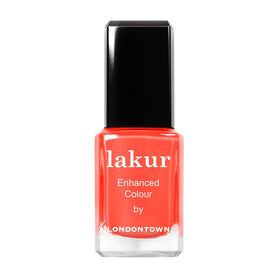 LONDONTOWN lakur front packaging showing Sunset Orange color and benefit shine