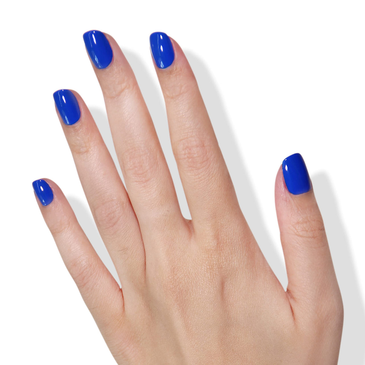 LONDONTOWN pro-contour brush laying down smooth blue stroke for easy application