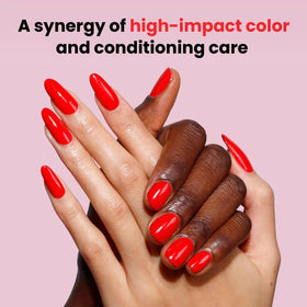 LONDONTOWN swatch on skin illustrating true maraschino cherry pigment payoff