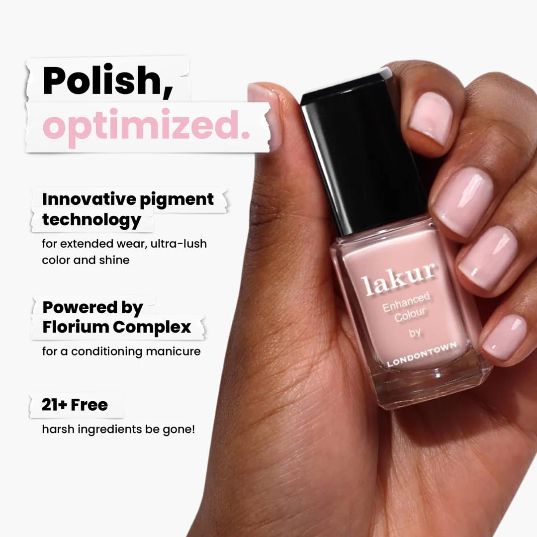LONDONTOWN applying lacquer on nail demonstrating even coverage and color