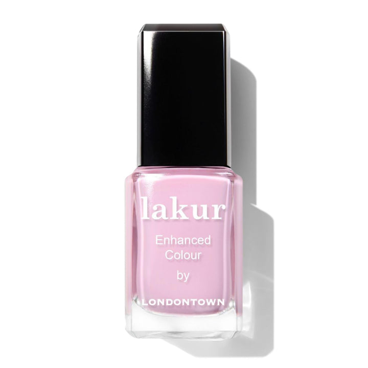 LONDONTOWN bottle front view showing Pink Palm shade and glossy finish benefit