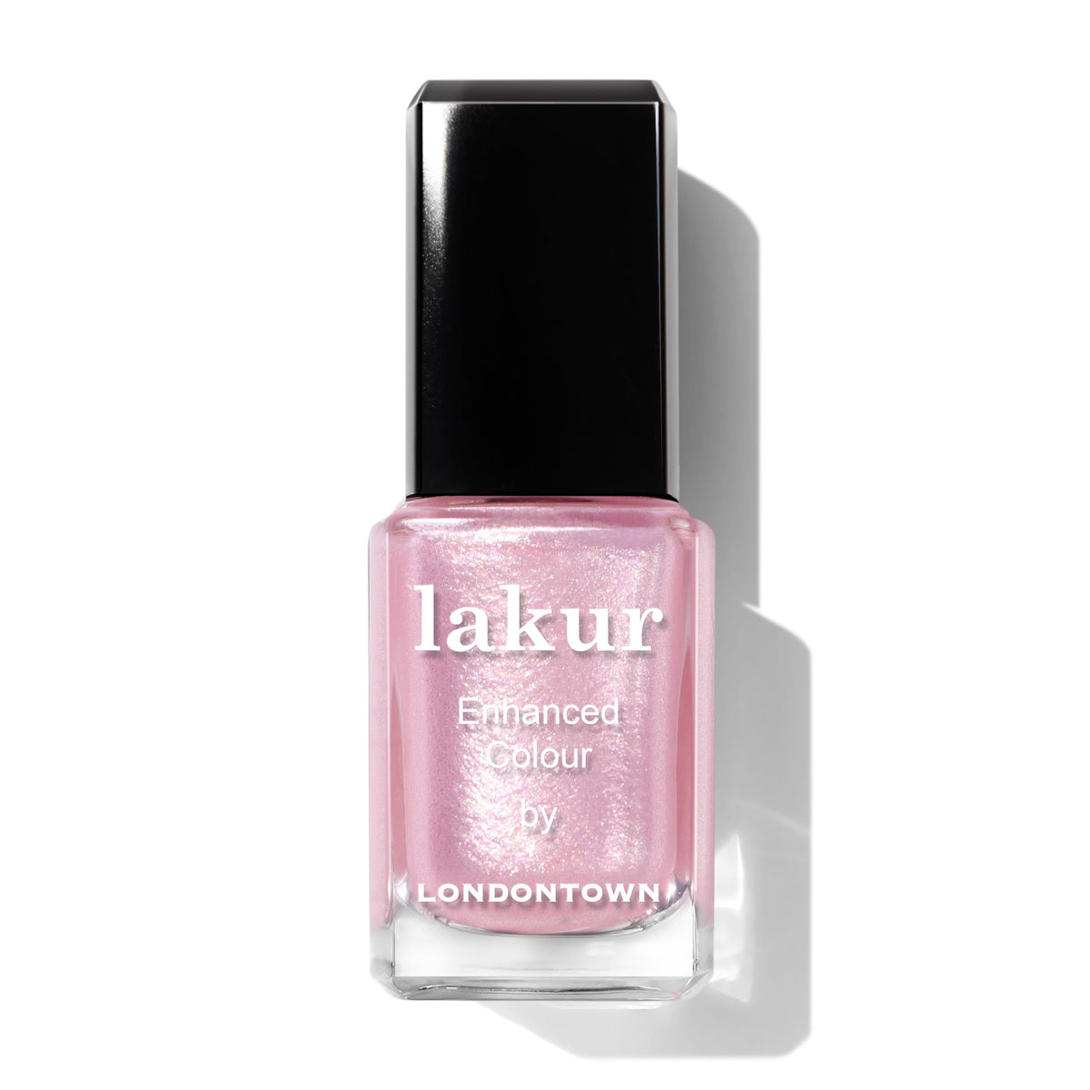 LONDONTOWN Lakur front bottle showing pink strawberry shade and glossy finish benefit