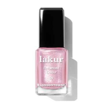 LONDONTOWN Lakur front bottle showing pink strawberry shade and glossy finish benefit
