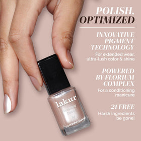 LONDONTOWN lakur texture drop showing self-leveling formula and high shine