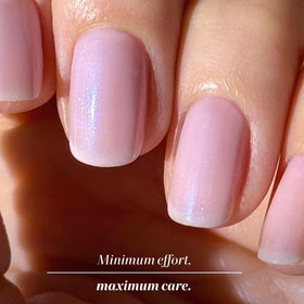 LONDONTOWN lifestyle scene on desk showing quick at-home manicure result
