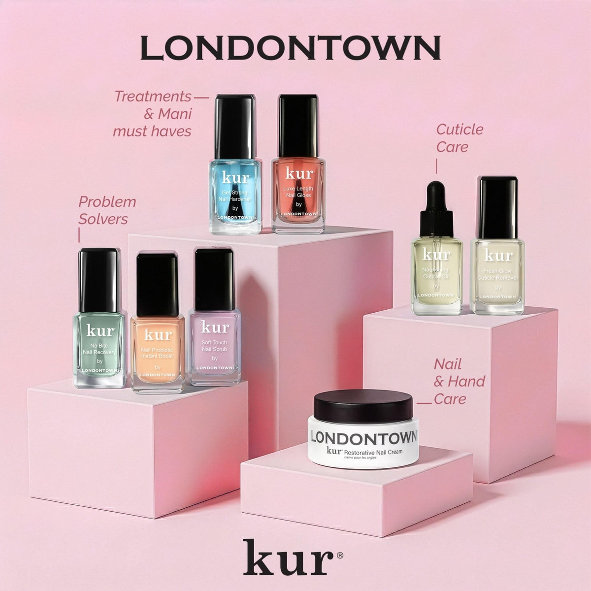 LONDONTOWN lifestyle hand shot showing natural-looking glossy nails