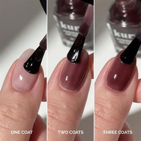 LONDONTOWN swatched on hand illustrating sheer buildable color and polished look benefit