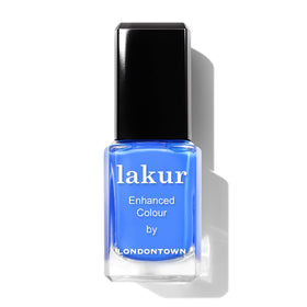 LONDONTOWN bottle front showing Poolside Dream blue and glossy finish benefit