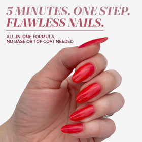 londontown swatch on nail tip illustrating buildable sheer color benefit