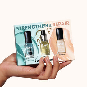 LONDONTOWN strengthen nail hardener close-up texture for durable nails