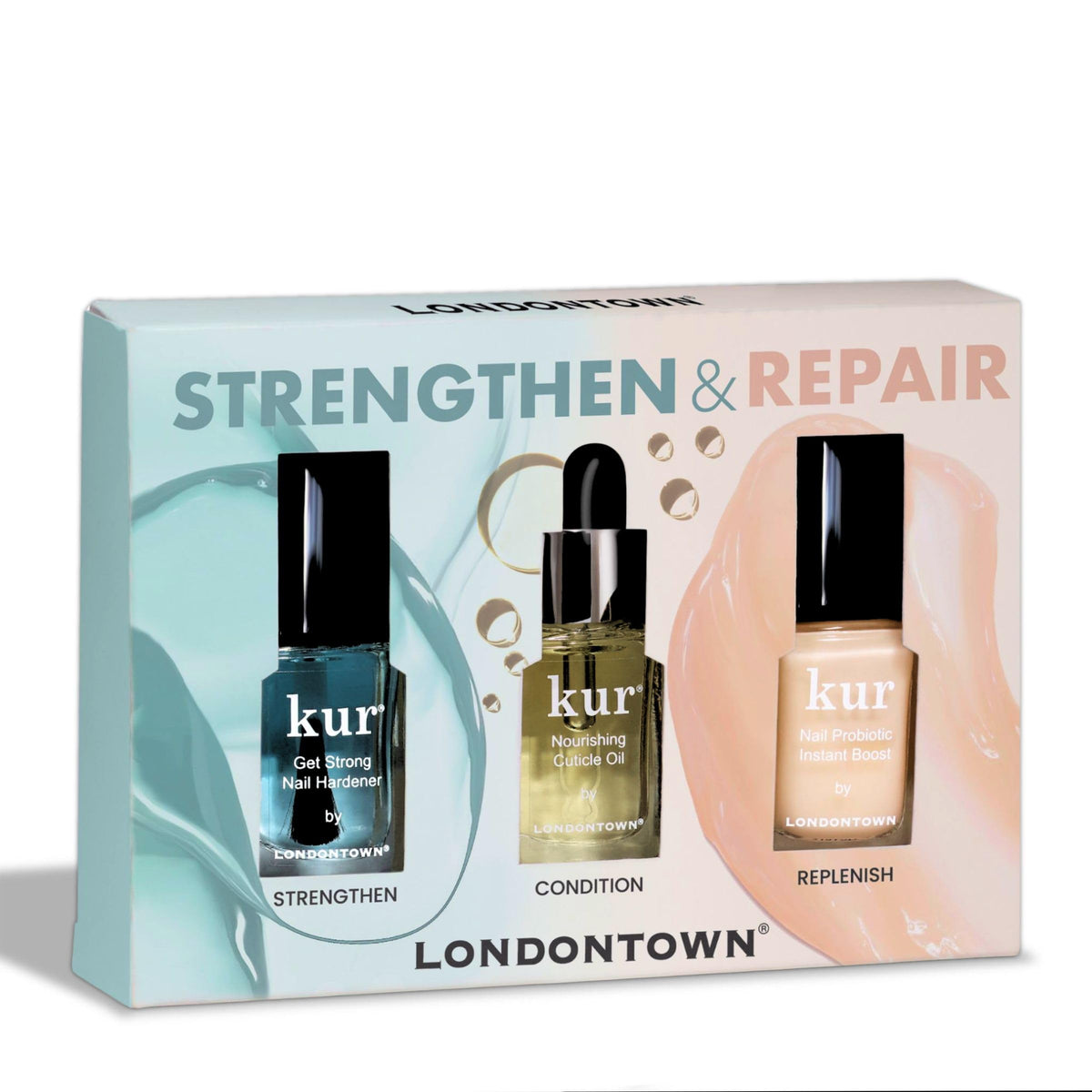 LONDONTOWN trio packaging front showing complete set and clear benefits
