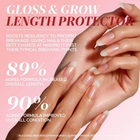 LONDONTOWN rosewater-tinted swatch on nail for subtle color and shine