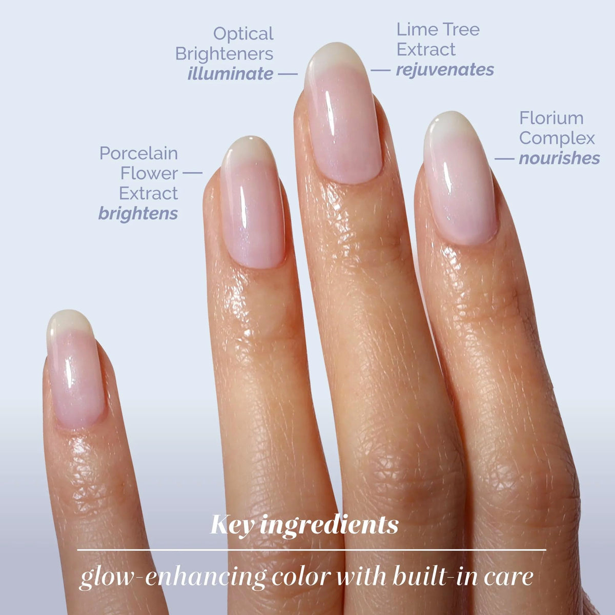 LONDONTOWN texture swatch showing sheer luminous finish benefit