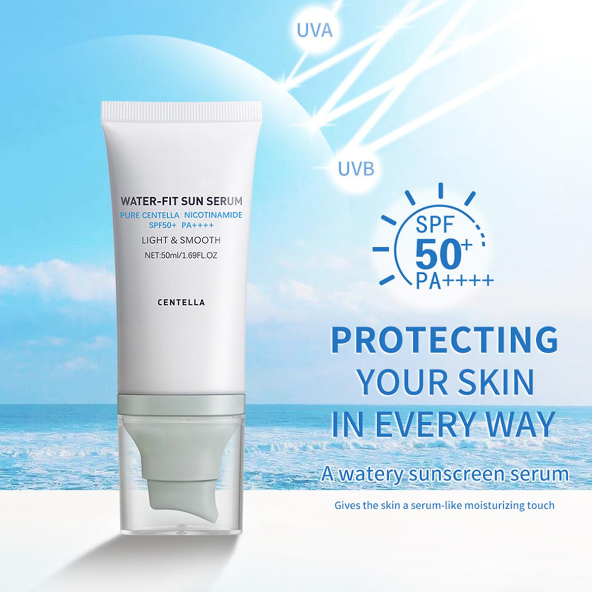 Loobexery visual of centella and hyaluronic acid highlighting soothing hydration