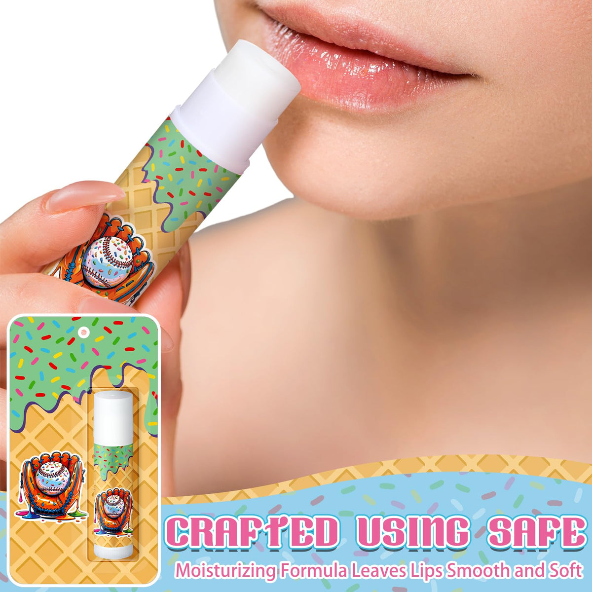 Loopeer tube cap detail with baseball drip pattern for collectible team spirit