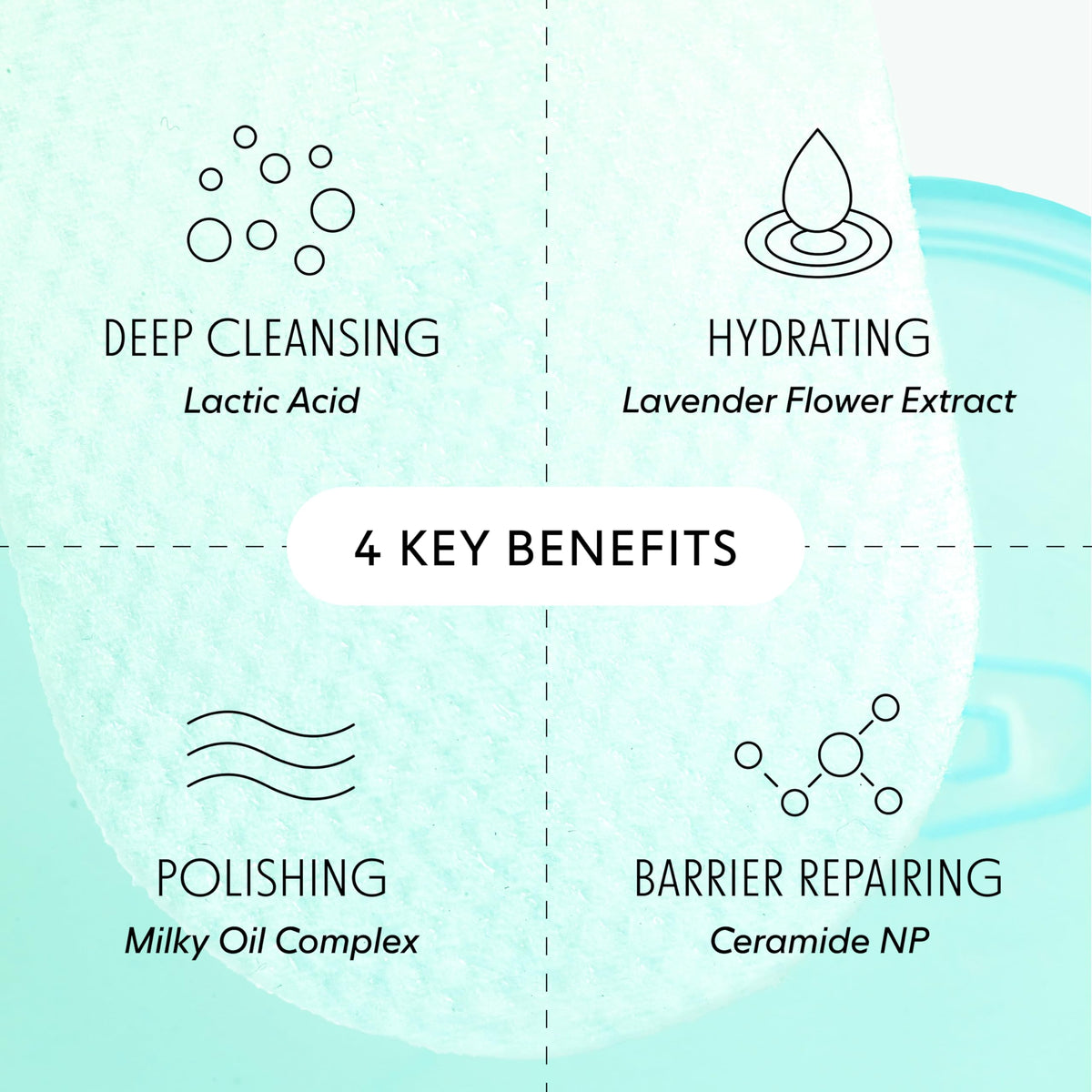 LOOPS bamboo pad close-up texture highlighting soft fibers for gentle pore lift