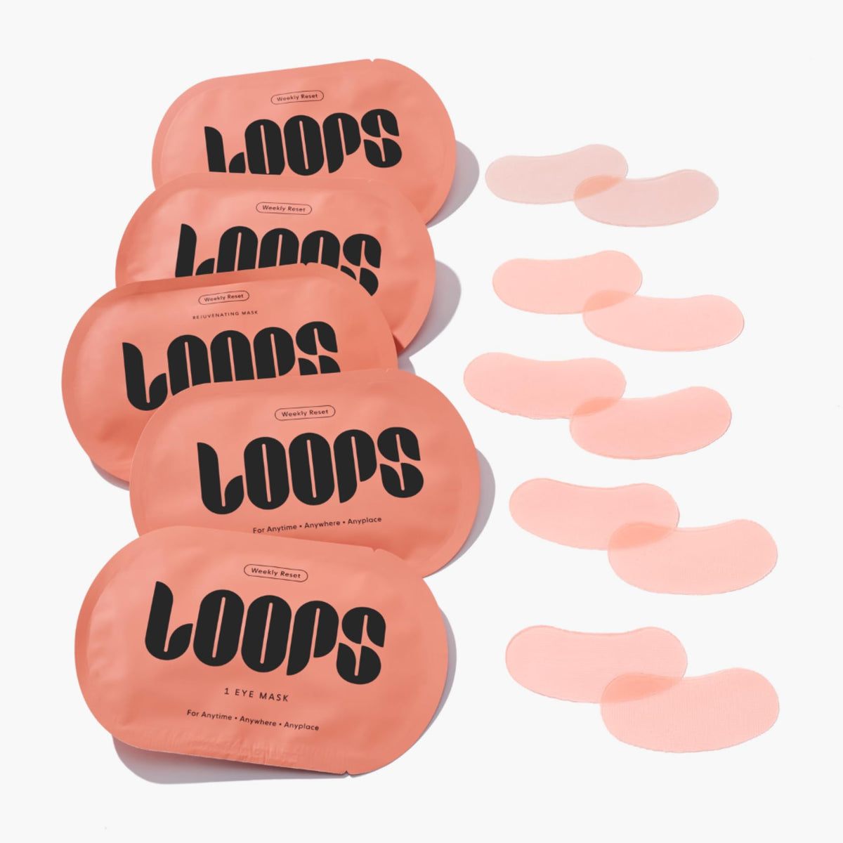 LOOPS close-up hydrogel texture revealing glossy adherence and hydration